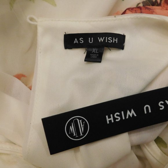 Cream Floral Dress - Size XL - Brand New - Picture 8 of 9